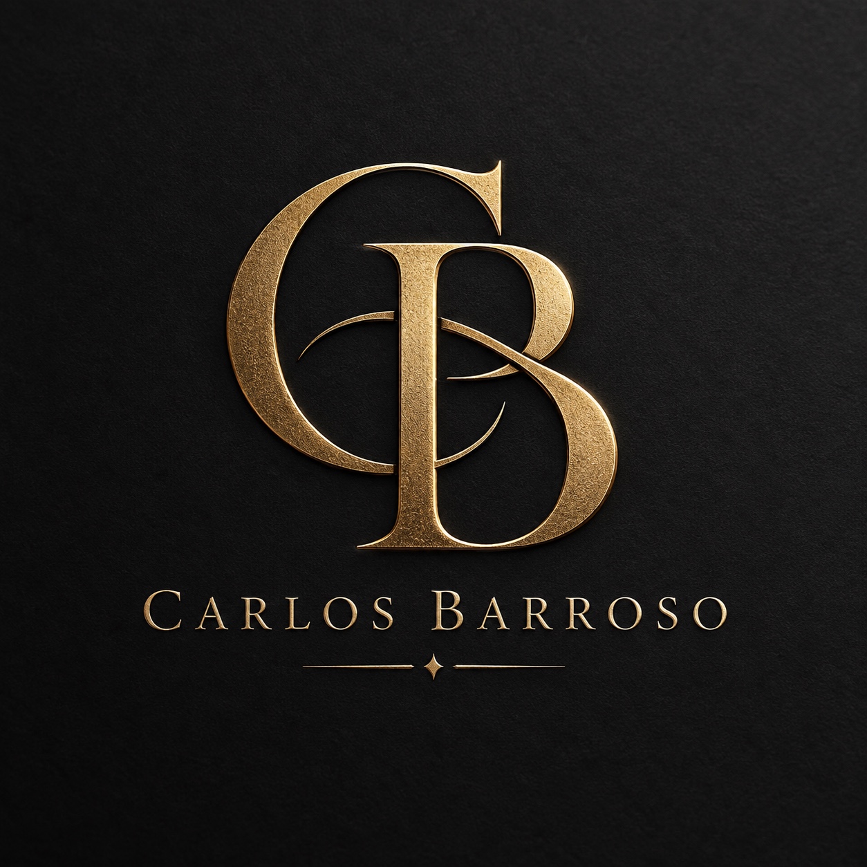 Carlos Barroso — monograma CB dourado